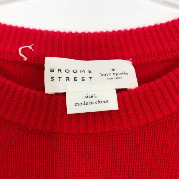 Kate Spade 'All Dolled Up' Embroidered Sweater Red - Picture 9 of 10